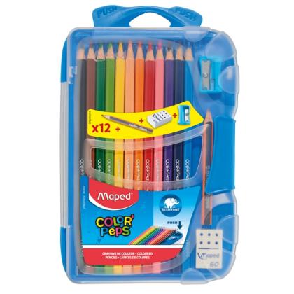 Набор цв. карандаши 12 шт. "Color Peps" точилка+ластик+прост. карандаш
