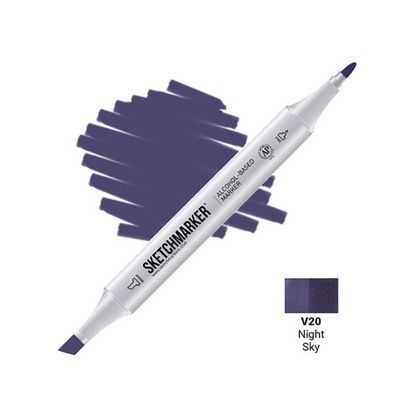 Маркер перм., худ. "Sketchmarker" двусторонний, V20, ночное небо