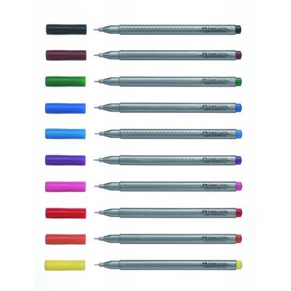 Ручки капиллярные "Grip" 0.4 мм, 10 штук в блистере