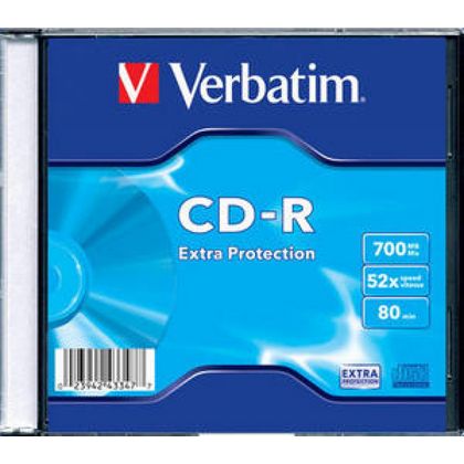 диск CD-R 700 Мб 52х 700 Мб Extra Protection Verbatim бум. конверт.