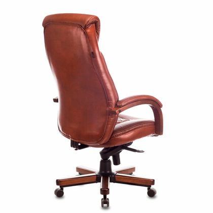 Кресло руководителя Бюрократ T-9924WALNUT черный кожа с подголов. крестовина металл/дерево