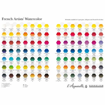 Краски акварельные "l’Aquarelle" набор 12 цв., полукюветы, металл. пенал