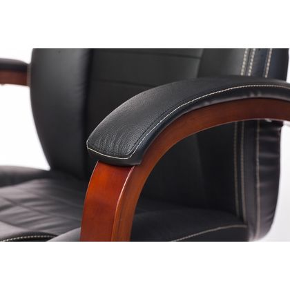 Кресло д/руководителя Бюрократ T-9923WALNUT светло-коричневый Leather Eichel кожа крестовина металл/дерево