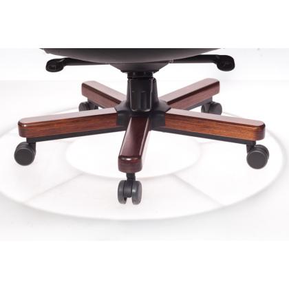 Кресло д/руководителя Бюрократ T-9923WALNUT нат. кожа, св.-коричневый, крестов. металл/дерево