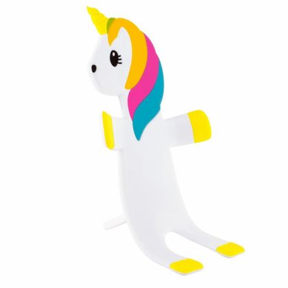 Подставка д/смартфона "Unicorn" метал./силикон., белый/разноцветный