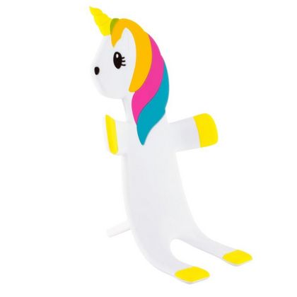 Подставка д/смартфона "Unicorn" метал./силикон., белый/разноцветный