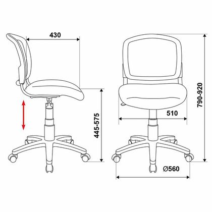 Кресло для детей Бюрократ CH-W296NX белый TW-15 сиденье розовый 26-31 сетка/ткань, крестовина пластик