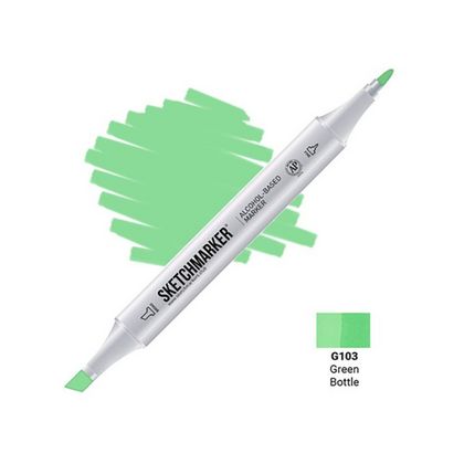 Маркер перм., худ. "Sketchmarker" двусторонний, G103, зеленая бутылка