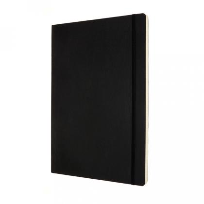 Блокнот А4 210*297 мм, 96 л., тонир, лин. "Classic Soft" интегральн. обл. полиуретан., на резинке, черный