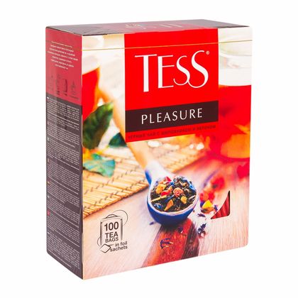 Чай "Tess" 25 пак*1,5 гр., черный, с шиповн., ябл., лепестк. цв. и аром. фруктов, Pleasure