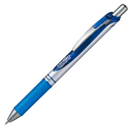 Ручка роллер "Energel BL77" 0,7 мм, пласт., серебрист/синий, стерж. синий
