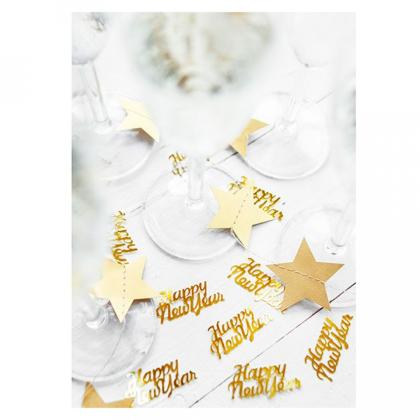 Конфетти "Happy New Year" 4*2 см, золото