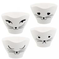 Набор чашек  4 шт. "White Cat" подарочн. упак., белый/черный