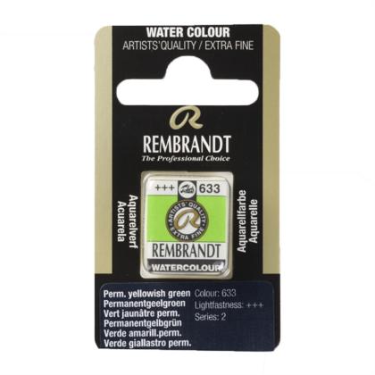 Краски акварельные "Rembrandt" 633 желто-зеленый прочный, кювета
