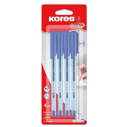 Ручка шарик. "К1" 0,5 мм, пласт., прозр., синий, стерж. синий