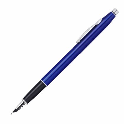 Ручка перьевая M "Classic Century Translucent Blue Lacquer" метал., подарочн. упак., синий/серебристый, патрон черный 2 шт.
