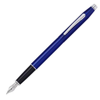 Ручка перьевая M "Classic Century Translucent Blue Lacquer" метал., подарочн. упак., синий/серебристый, патрон черный 2 шт.