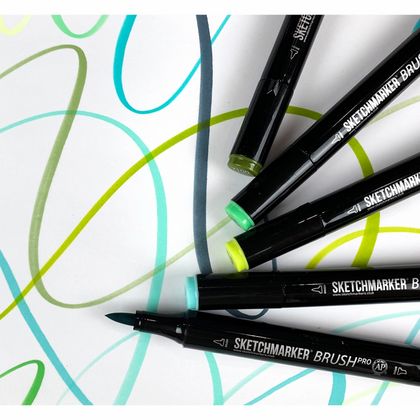 Маркер перм., худ. "Sketchmarker Brush" двусторонний, Y43, яичная скорлупа