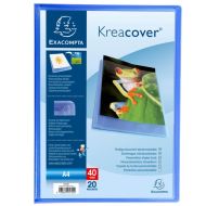 Папка на 20 карманов "Kreacover" пласт., синий