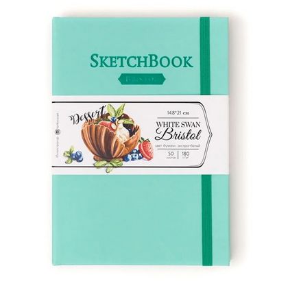 Скетчбук для графики и маркеров "Bristol Touch" A5, 180 г/м2, 50 л., мятный, сшивка