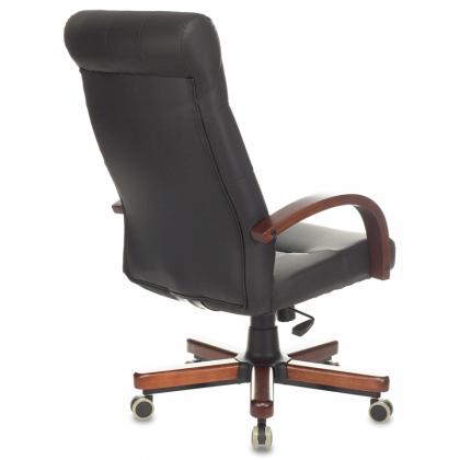 Кресло д/руководителя Бюрократ T-9928WALNUT/ECO экокожа, черный, крестов. металл/дерево