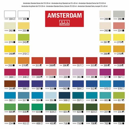 Краски акриловые "Amsterdam" набор 36 цв., 20 мл, туба