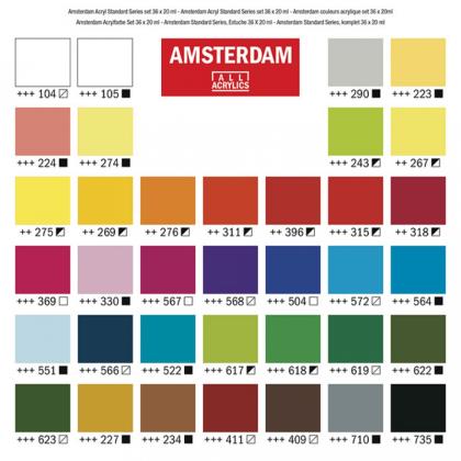 Краски акриловые "Amsterdam" набор 36 цв., 20 мл, туба