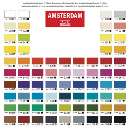 Краски акриловые "Amsterdam" набор 36 цв., 20 мл, туба