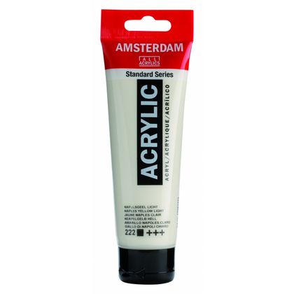 Краски акриловые "Amsterdam" 222 неаполитанский желтый светлый, 120 мл., туба