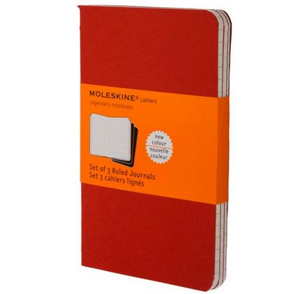 Блокнот А5 130*210 мм, 40 л., лин. "Cahier Journal Large" интегральн. обл. карт., 3 шт., клюквенный