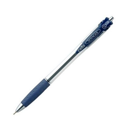 Ручка шарик/автомат "Voyager" 0,7 мм, пласт., прозр., стерж. синий