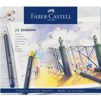 Карандаши цветные "Goldfaber" 24 шт, в металлической упаковке