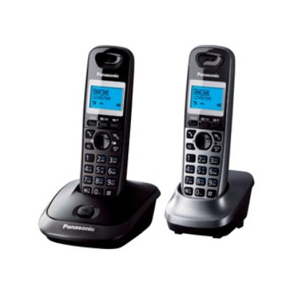 Телефонный аппарат Panasonic KX-TG2512RU2 (темно-серый металлик/серый металлик)