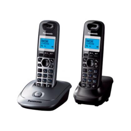 Телефонный аппарат Panasonic KX-TG2512RU2 (темно-серый металлик/серый металлик)