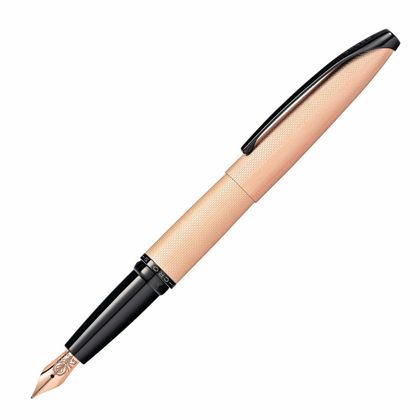 Ручка перьевая M "ATX Brushed Rose Gold" метал., подарочн. упак., розовое золото/черный, патрон черный 2 шт.