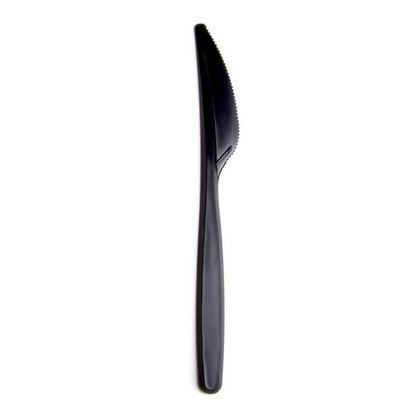 Пластиковый нож одноразовый 18 см, 100 шт./упак., ЭЛИТ ОРЕЛ премиум черный