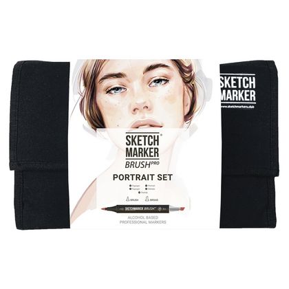 Маркер перм., худ. "Sketchmarker Portrait Set" двусторонний, набор 24 шт. + сумка-органайзер