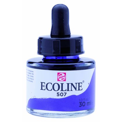 Краски жидкая акварель "ECOLINE" 507 ультрамарин фиолетовый 30 мл.