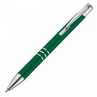 Ручка шарик/автомат "Ascot" 0,7 мм, метал., зеленый/серебристый, стерж. синий