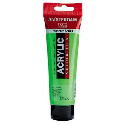 Краски акриловые "Amsterdam" 672 флуоресцентный зеленый, 120 мл., туба