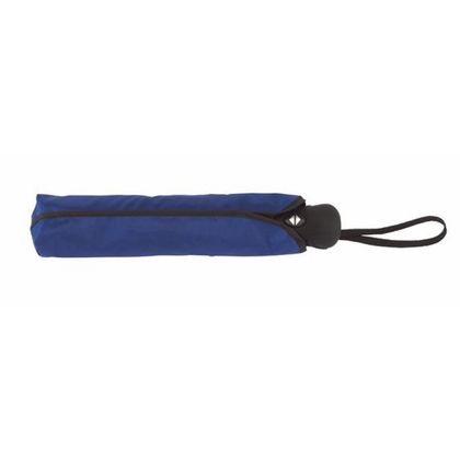 Зонт складной автомат. 97 см, ручка прорезин. "Bora" противошторм., синий