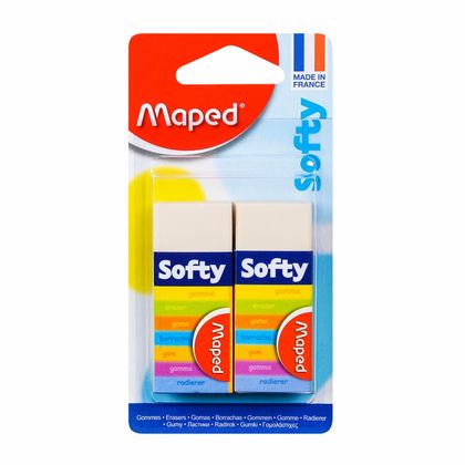 Ластик "Mini-Softy" 2 шт., белый, блистер
