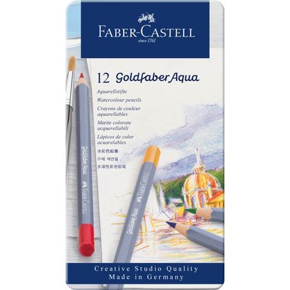 Карандаш акварельный "Goldfaber Aqua" 12 шт, в металлической упаковке
