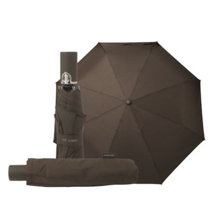 Зонт складной автомат. 95 см, ручка полиуретан. "Hamilton Taupe" коричневый
