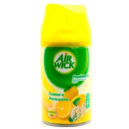 Освежитель воздуха Air Wick Fresh Matic сменные аэрозольные баллоны Лимон и женьшень 250мл