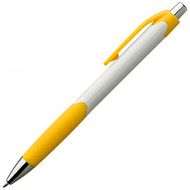 Ручка шарик/автомат "Mao" 0,5 мм, пласт., глянц., белый/желтый, стерж. синий