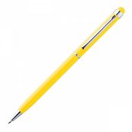 Ручка шарик/автомат "New Orleans" 0,7 мм, метал., со стилусом, желтый/серебристый, стерж. синий