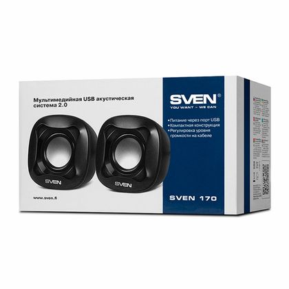 Колонка 2.0 "Sven 170" Sven USB, Audio In, черный