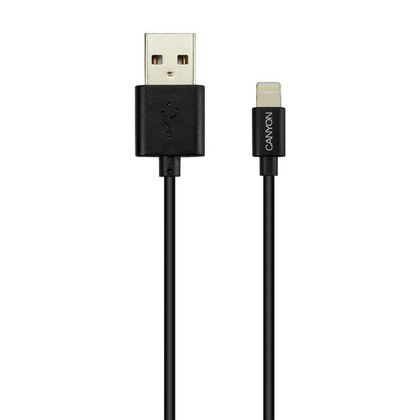 Кабель CNS-MFICAB01B (Lightning to USB cable) CANYON Charge & Sync MFI 1m, Dark