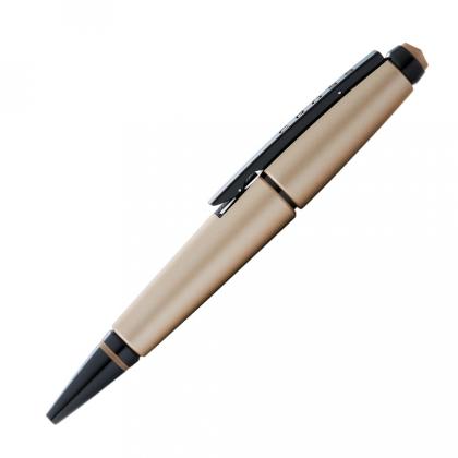 Ручка роллер "Edge Matte Hazelnut Lacquer" 0,7 мм, метал., подарочн. упак., матовый шапань/черный, стерж. черный